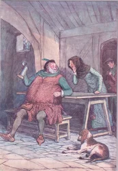 Marry er det korte og lange av det, illustrasjon fra The Merry Wives of Windsor, 1910