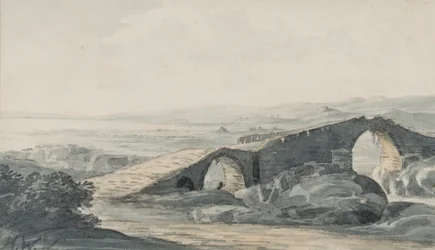 Devils Bridge ser mot havet, River And, co.1818 (wc på papir)
