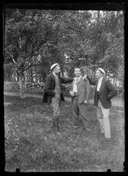 Paul og Hugo Simberg og Einar Relander i Niemenlauttaparken