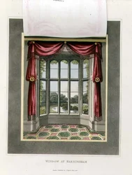 Window at Barningham (After) fra "Fragments on the Theory and Practice of Landscape Gardening", pub. 1816 (farge litho) (se også 103904)