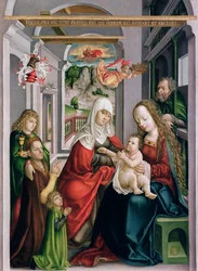 St. Anne med jomfruen og barnet, Eperjes, ca. 1520 (tempera på furu)