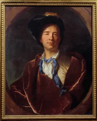 Portrett av Bernard Le Bouyer (Le Bovier) de Fontenelle (1657-1757), fransk forfatter Maleri av Hyacinthe Rigaud (1659-1743) 1713 Søn. 0,79x0,63 m Montpellier, Fabre-museet -Portrett av Bernard Le Bouyer (Le Bovier) de Fontenelle (1657-1757), fransk forfat