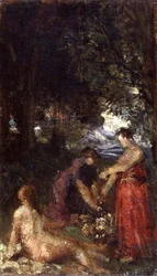 Badegjester (olje på lerret)