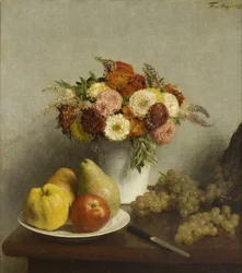 Blomster og frukt, 1865
