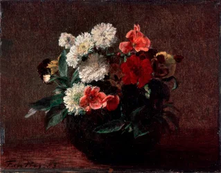 Blomster i en lervarevase, 1883.