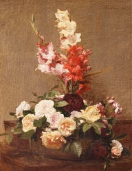 Gladioli og roser, 1881