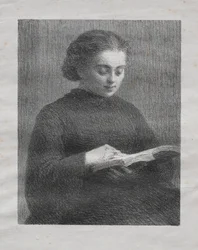 Lesing: Portrett av kunstnerens søster, 1897.