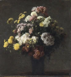 Vase med krysantemum