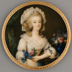 En fin og viktig miniatyr av dronning Marie-Antoinette, ca. 1780-85