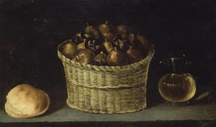 BODEGON (FLETKURV MED FIKEN, BRØD OG JARRITA MED HONNING) - XX ÅRhundre