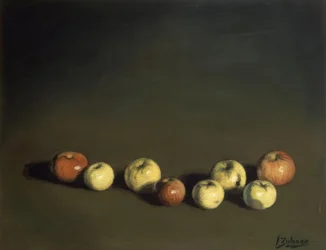 STILLEV AV DE ÅTTE EPLER – 1944 – OLEO / LOENZO – 37 X 72 CM