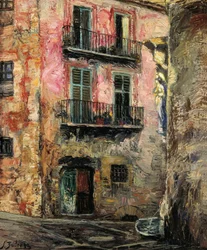 Girona (Girona). Maleri av Ignacio Zuloaga Zabaleta (1870-1945). olje på lerret