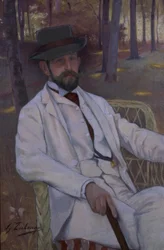PORTRETT AV MARQUES DE VILLAMARCIEL - CIRCA 1892 - O / L - 91X61 CM
