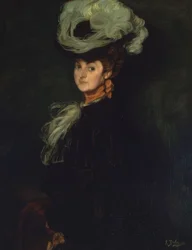 PORTRETT AV ANNIE BOURDIN - 1906 - OLJE / LERT -101X78 CM