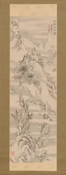 Vinterlandskap, i stil med Guo Zhongshu, sent på 1700-tallet.