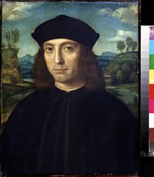 ""Portrett av en mann"" Maleri av Francesco Raibolini Says Il Francia (1450-1518) Pushkin Museum, Moskva