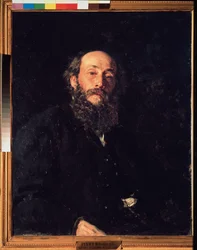 Portrett av kunstneren Nikolai Ge (homofil) (1831-1894). Maleri av Ilya Repin (Ilia Repin) (1844-1930), olje på lerret