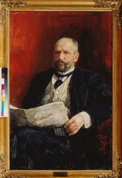 Portrett av statsminister Pyotr A. Stolypin (Piotr Stolypin) (1862-1911). Maleri av Ilya Yefimovich Repin (Ilia Repin) (1844-1930), olje på lerret