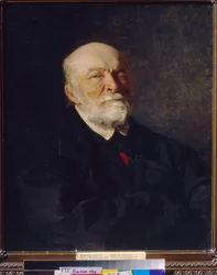 Portrett av vitenskapsmannen og pedagogen doktor Nikolai Ivanovitch Pirogov (1810-1881) (Portrett av vitenskapsmannen, doktoren og pedagogen N.I.Pirogov). Maleri av Ilya Yefimovich Repin (Ilia Repin) (1844-1930), olje på lerret
