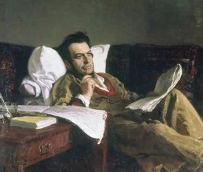 Portrett av Mikhail Glinka da han komponerte operaen «Ruslan og Ludmila», ca. 1887