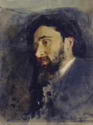 Portrett av forfatteren Vsevolod M. Garshin 1855-1888, 1883