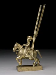 En ridende kriger med rakettkastere, indisk, ca. 1795 (messing)