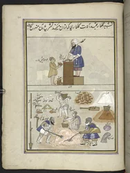 Murere, 86 tegninger bundet i et bind som skildrer håndverk og yrker i Kashmir, håndverkere i arbeid med sine redskaper og sitt utstyr, av en kunstner fra Kashmir, trolig i Srinagar, ca. 1850-60