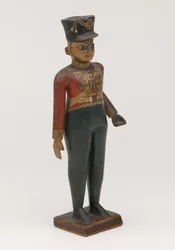 Utskåret trefigur av en britisk offiser fra 3. Madras