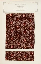 Bomullstrykkprøve fra Bellary i Madras, fra The Collection of the Textile Manufacturers of India, av John Forbes Watson, utgitt i 1866