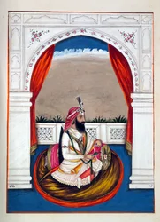Dewan Mubraj (Multanwala), fra The Kingdom of the Punjab, its Rulers and Chiefs, bind II, et bind på 30 akvarellstudier av en uidentifisert indisk kunstner, ca. 1840 (wc på papir)