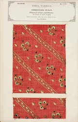Brodert muslinprøve fra Madras, fra The Collection of the Textile Manufacturers of India, av John Forbes Watson, utgitt i 1866