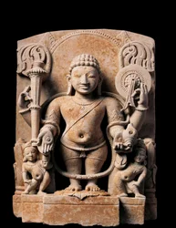 Indisk kunst: Divinity Vishnu. Høy lettelse. 10. århundre. Fra Meerut.