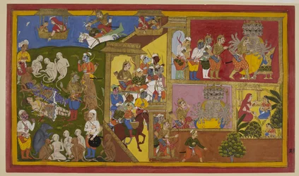 Indrajit skader Rāma og Lakṣmaṇa; aper fortviler, men Vibhīṣaṇa trøster dem