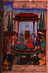 Iskandar Enthroned, folio 88a, fra 