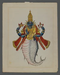 Ett av et sett på ni bilder som viser indianere i forskjellige yrker (wc på papir)