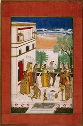Radha og Krishna danser, ca. 1760 (akvarell på papir)