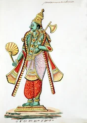 Rama-med-øksen (Parashurama) (wc på papir)
