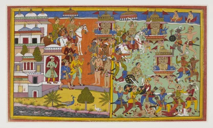 Ravana beseirer kong Anaranya, som profeterer hans død for Ramas hender