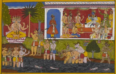 Rāma hører fra Agastya opprinnelsen til rākṣasene, som begynner med Prajāpatis skapelse
