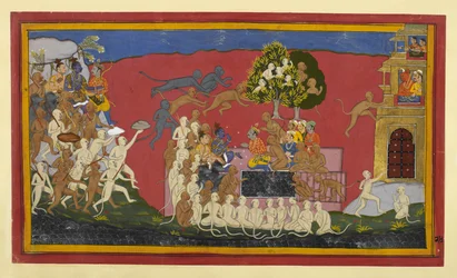 Rama sender Aṅgada for å utfordre Rāvaṇa når aper nærmer seg Lanka