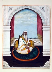 Sirdar Atr Singh, fra The Kingdom of the Punjab, its Rulers and Chiefs, bind II, et bind på 30 akvarellstudier av en uidentifisert indisk kunstner, ca. 1840 (wc på papir)