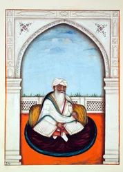 Sirdar Sham Singh, fra The Kingdom of the Punjab, its Rulers and Chiefs, bind I, et bind med 27 akvarellstudier av en uidentifisert indisk kunstner, ca. 1840 (wc på papir)