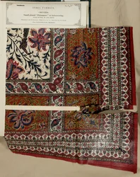 Liten glasert palampore eller sengedekkeprøve fra Masulipatam i Madras, fra The Collection of the Textile Manufacturers of India, av John Forbes Watson, utgitt i 1866