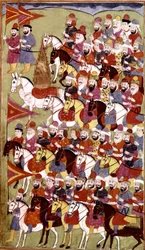 Historien om profeten Muhammed, Hamla-i-Haydari, av Mirza Muhammad Rafi Bazil, 1808 (blekk og farger på papir)