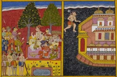 Sumāli oppfordrer Rāvaṇa til å gripe Laṅkā mens Prahasta søker Vaisravaṇas godkjenning