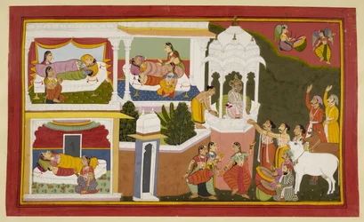 Fødselen til kong Dasarathas fire sønner. Rama, Bharata, Lakshmana og Satrughna