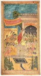 Ekteskapet til Tana Shah i Jalwa-seremonien, 1679 (ugjennomsiktig wc og gull på papir)