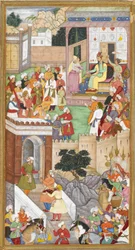 Den unge Akbar presenterte seg for Humayun (Mughal-keiseren av India) i Kabul