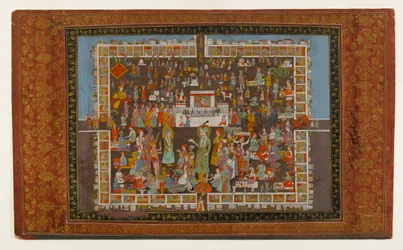 Yusuf og Zulaykha, 1875-1900 (ugjennomsiktig wc og gull på papir)