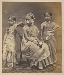 Group of children from Madras, showing mode of wearing jewellery, c.1870 (sepia photo)   1350996   no       norwegian Successfully Translated  Original: Le Drac Translat: Le Drac 1401637 no norwegian Successfully Translated Original: Lumber Yard Translat: 